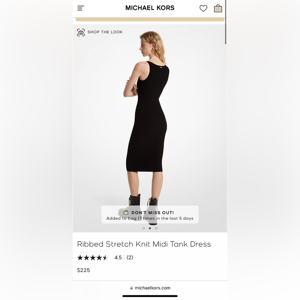 Michael Kors ribbed knit tank midi dress, size M, black, EUC